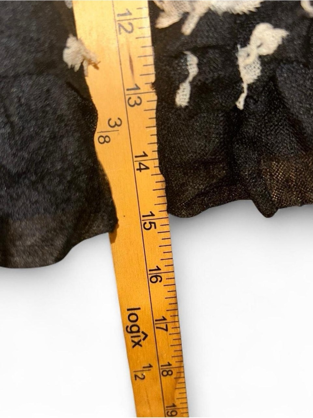 Simonetta Black Skirt with Cream Dotted Texture - Picture 4 of 7